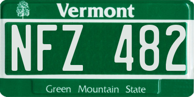 VT license plate NFZ482
