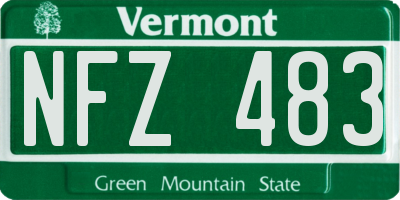 VT license plate NFZ483
