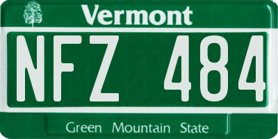 VT license plate NFZ484