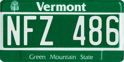 VT license plate NFZ486