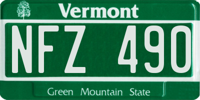 VT license plate NFZ490