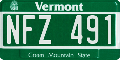 VT license plate NFZ491