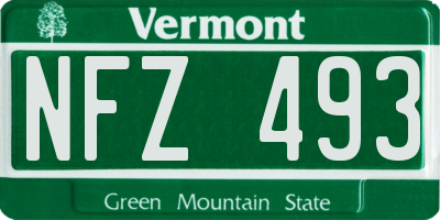 VT license plate NFZ493