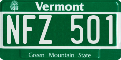 VT license plate NFZ501