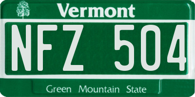 VT license plate NFZ504