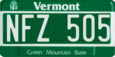 VT license plate NFZ505