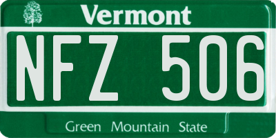VT license plate NFZ506