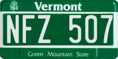 VT license plate NFZ507