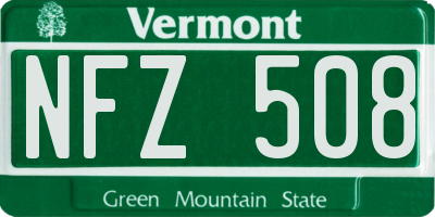 VT license plate NFZ508