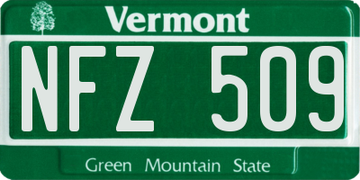 VT license plate NFZ509