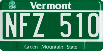 VT license plate NFZ510