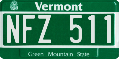 VT license plate NFZ511