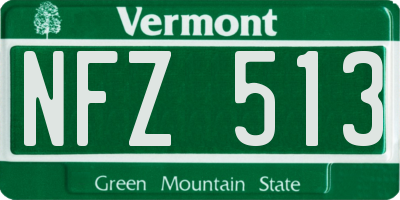 VT license plate NFZ513