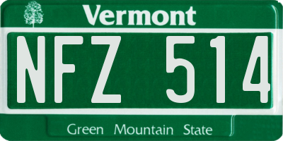 VT license plate NFZ514