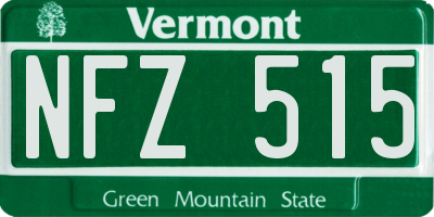 VT license plate NFZ515