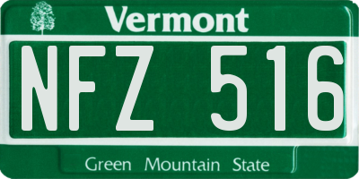 VT license plate NFZ516