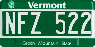 VT license plate NFZ522