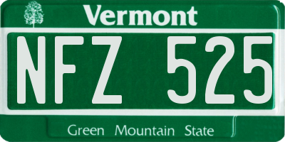 VT license plate NFZ525