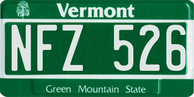 VT license plate NFZ526