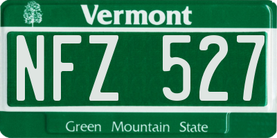 VT license plate NFZ527