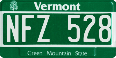VT license plate NFZ528