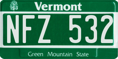 VT license plate NFZ532