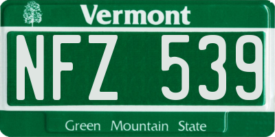 VT license plate NFZ539