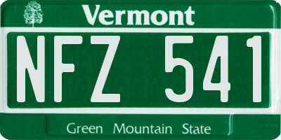 VT license plate NFZ541
