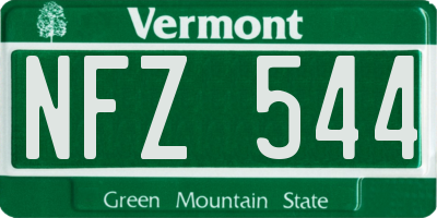 VT license plate NFZ544