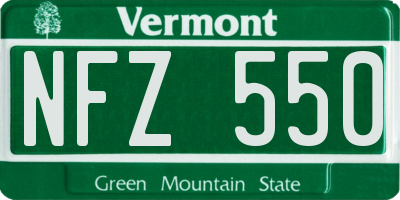 VT license plate NFZ550