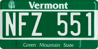 VT license plate NFZ551