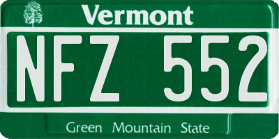 VT license plate NFZ552