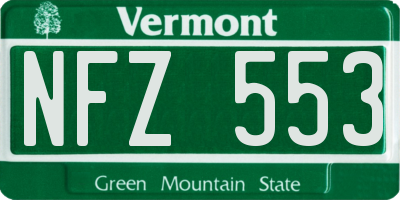 VT license plate NFZ553