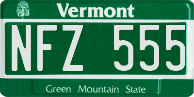 VT license plate NFZ555