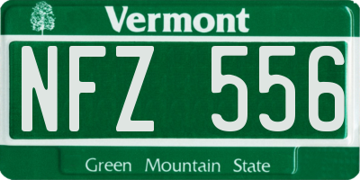 VT license plate NFZ556