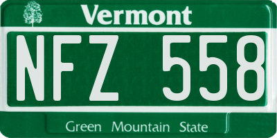 VT license plate NFZ558