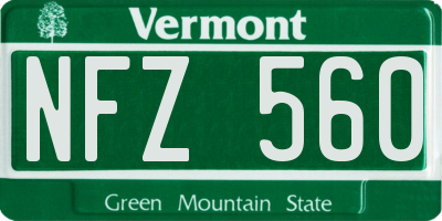 VT license plate NFZ560