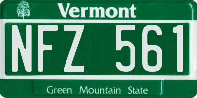 VT license plate NFZ561