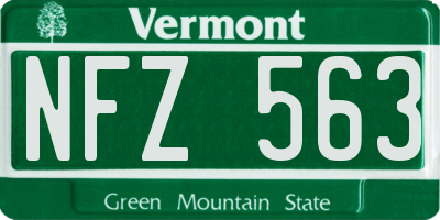VT license plate NFZ563