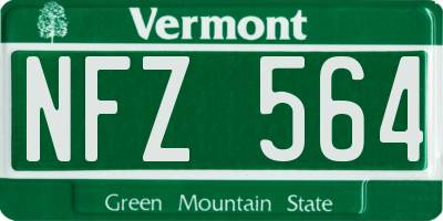 VT license plate NFZ564