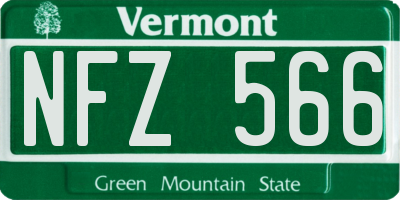 VT license plate NFZ566