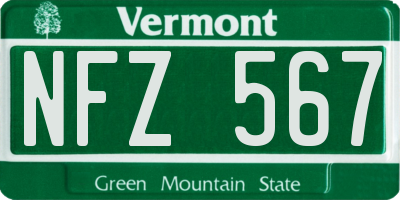 VT license plate NFZ567