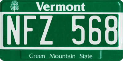 VT license plate NFZ568