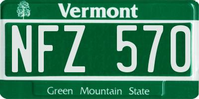 VT license plate NFZ570