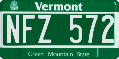VT license plate NFZ572