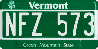VT license plate NFZ573