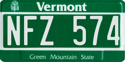 VT license plate NFZ574