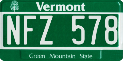 VT license plate NFZ578