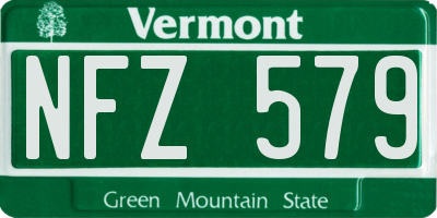 VT license plate NFZ579