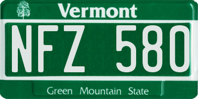 VT license plate NFZ580